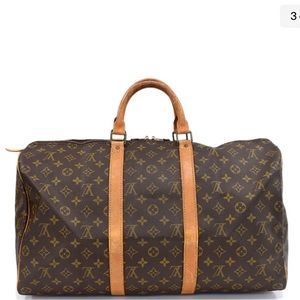 Auth LOUIS VUITTON Monogram Keepall 50 M41426 LV Traveling bag Brown Canvas